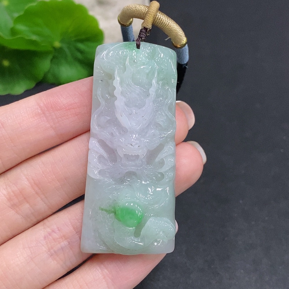 F34060633 Jadeite Soaring Dragon Pendant