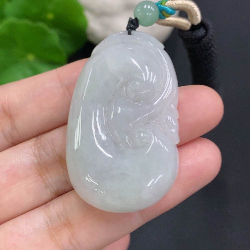 F32741167 JadeiteRuyi Pendant with Non-Grade A Beads