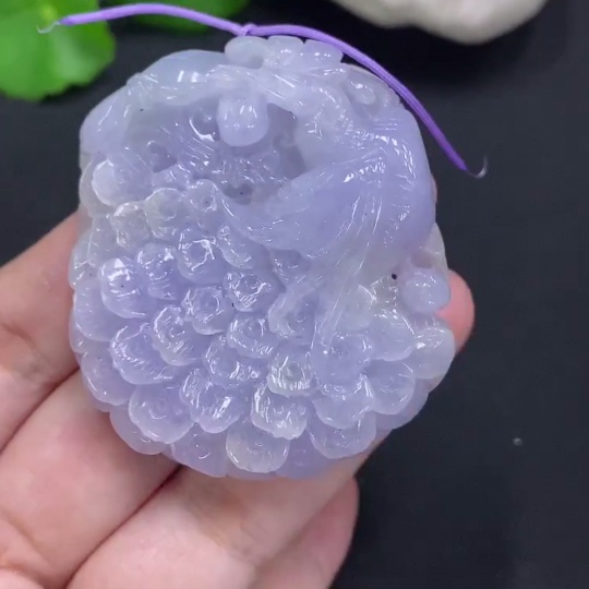 F31685291 Jadeite Peacock Pendant, Total Weight Approx. 51.9g