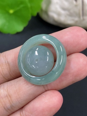 F46598581 翡翠指环/珠子 圈口14 货品总重约7.63g