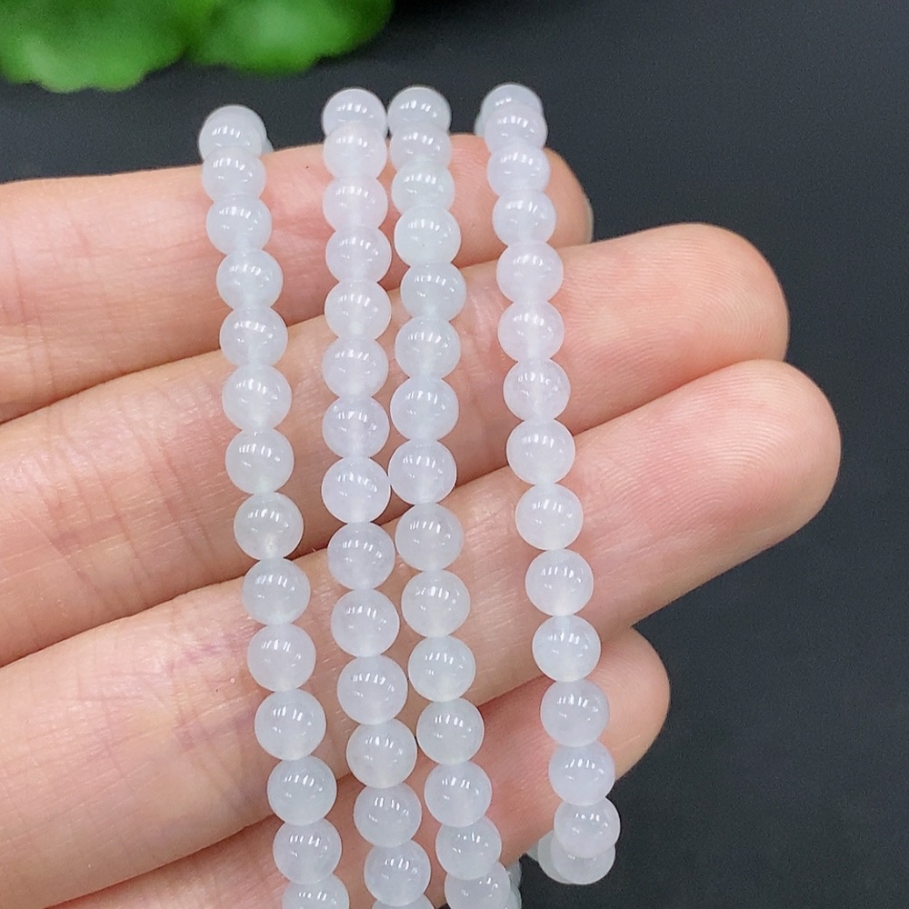 F29365854 Jadeite Bead Necklace Total Weight Approx. 21g Size Approx. 4.5mm