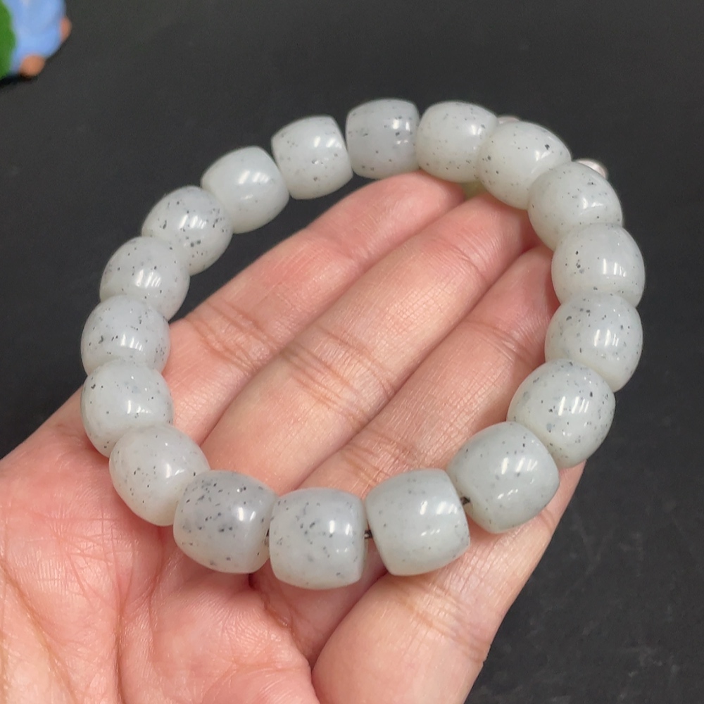 H28273524 Hetian Jade Bracelet, Approx. 11.8mm Beads, Total Weight Approx. 54.4g