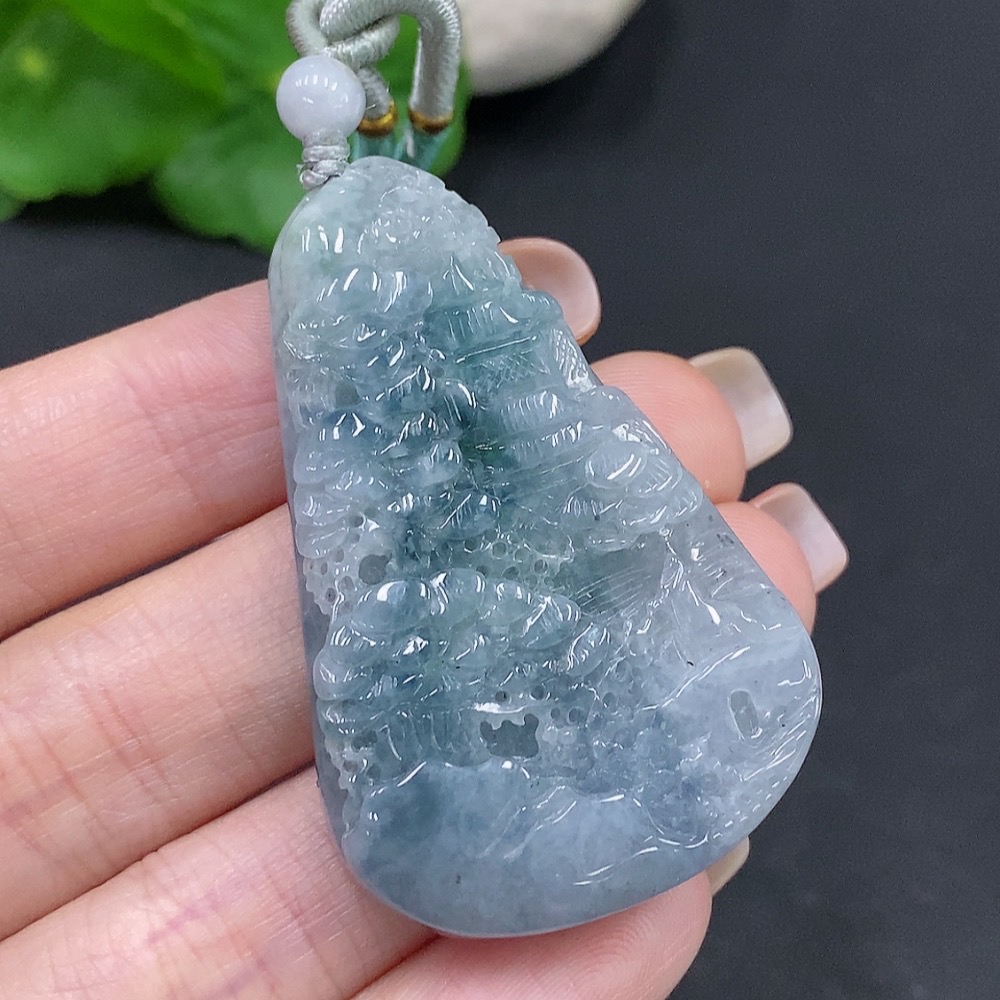 F27125523 JadeitePendant Landscape Plaque, Total Weight Approx. 29.82g