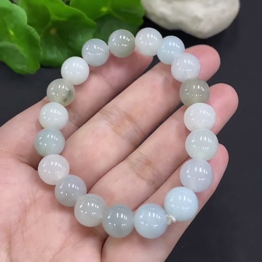 F35125836 Jadeite Bead Necklace approx. 9.8mm Total Weight approx. 32.6g