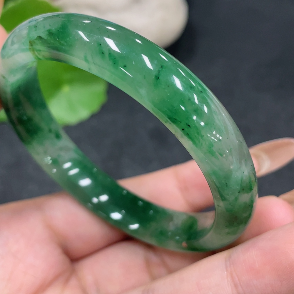 H32751918 African Emerald (Dulong Jade) Round Bracelet Size 55.2 Total Weight Approx. 36.1g
