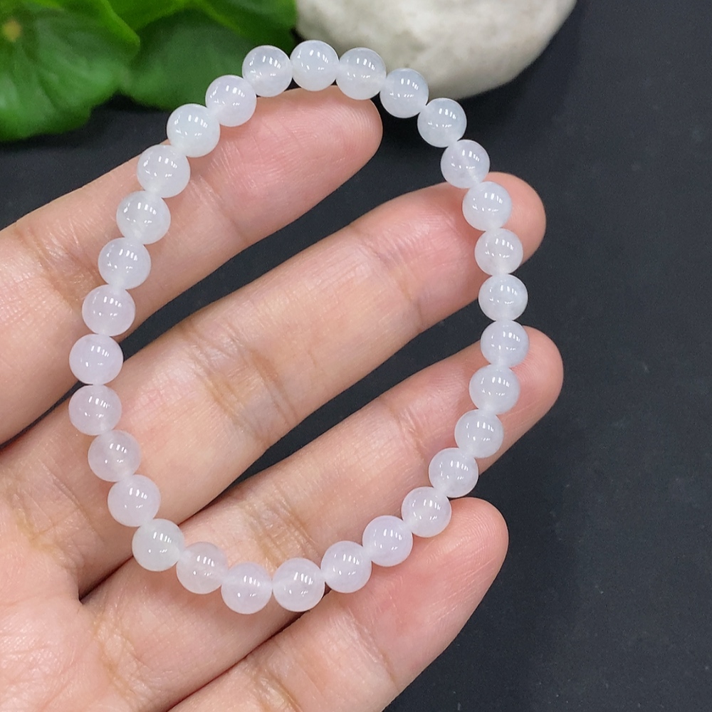 F35127375 Jadeite Bead Necklace Approximately 5.8mm Total Weight About 9.9g