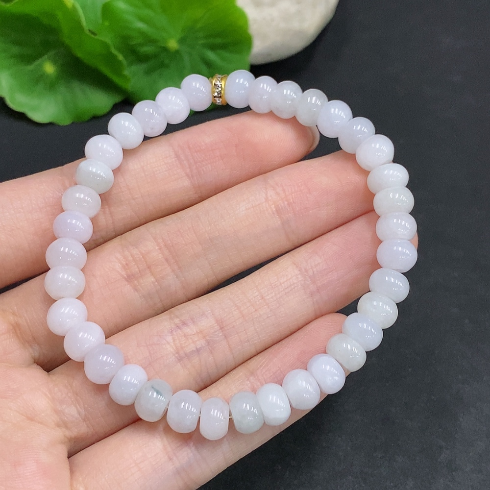 F34967555 Jadeite Beaded Necklace Approx.6.8mm Non-Gold Total Weight Approx.17.6g