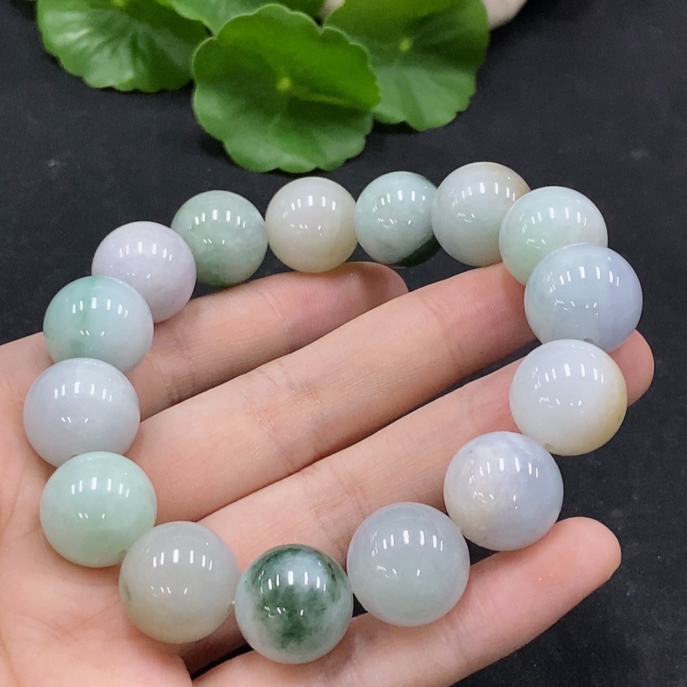 F34995329 Jadeite Beads Bracelet Approx. 15mm Total Weight Approx. 87.74g