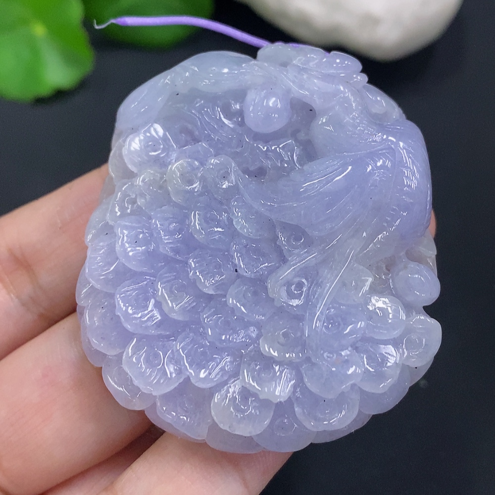 F31685291 Jadeite Peacock Pendant, Total Weight Approx. 51.9g