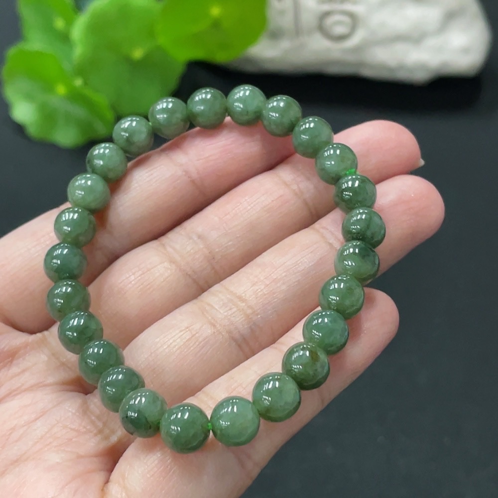 F34058176 Jadeite Beads Bracelet Approx. 7.2mm Total Weight Approx. 15.46g