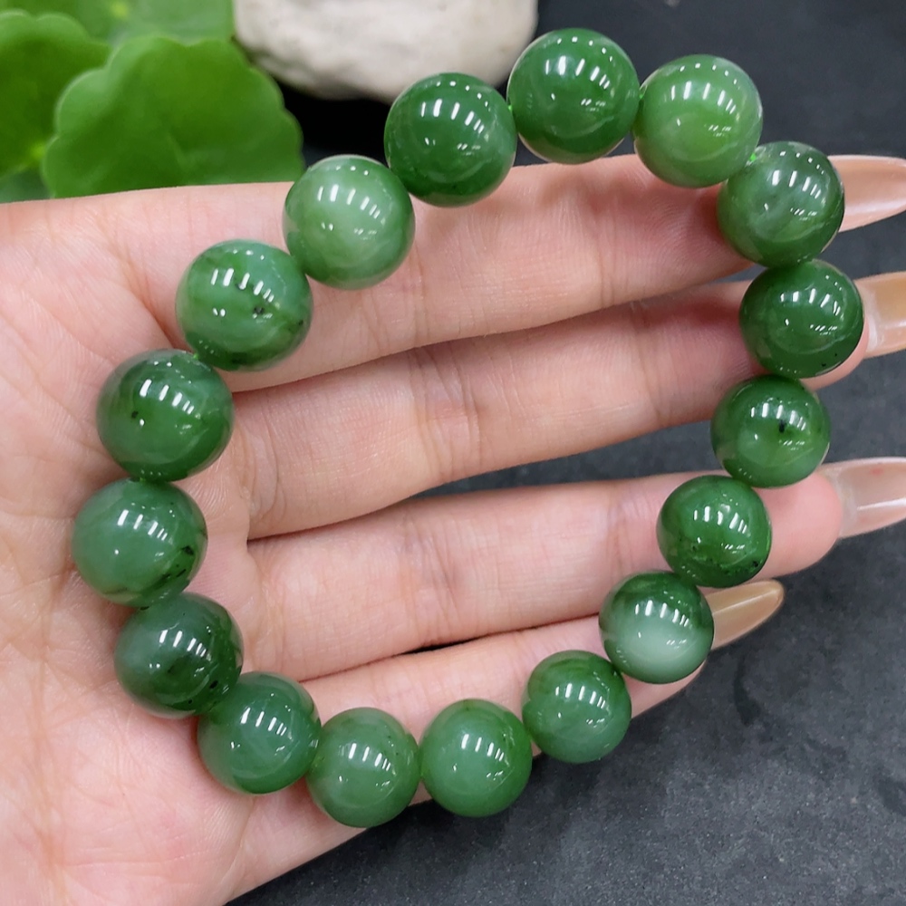 H32777128 Hetian Jade Bracelet Approx. 11.7mm Total Weight About 45.1g