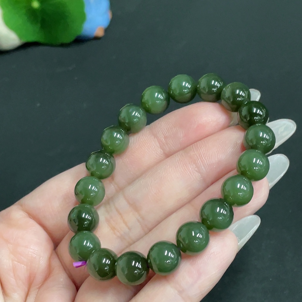 H27113480 Hetian Jade Bracelet, Approx. 8.6mm, Total Weight About 22.5g