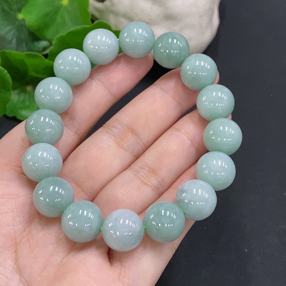 F34050232 Jadeite Bead Necklace Approximately 12.6mm Total Weight About 59.9g