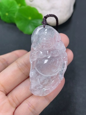 F41897463 翡翠挂件佛公 货品总约重 含绳14.6g