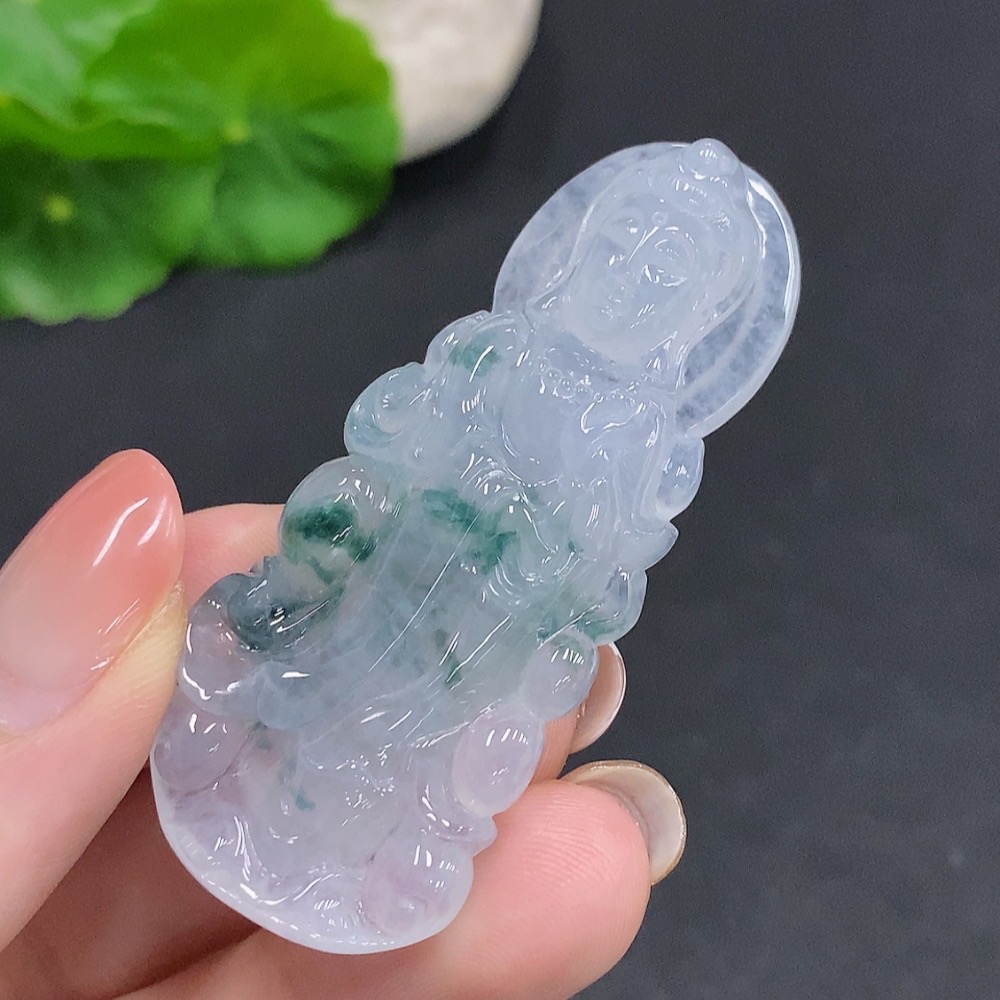 F34060507 Jadeite Guanyin Pendant Total Weight Approx. 22.5g
