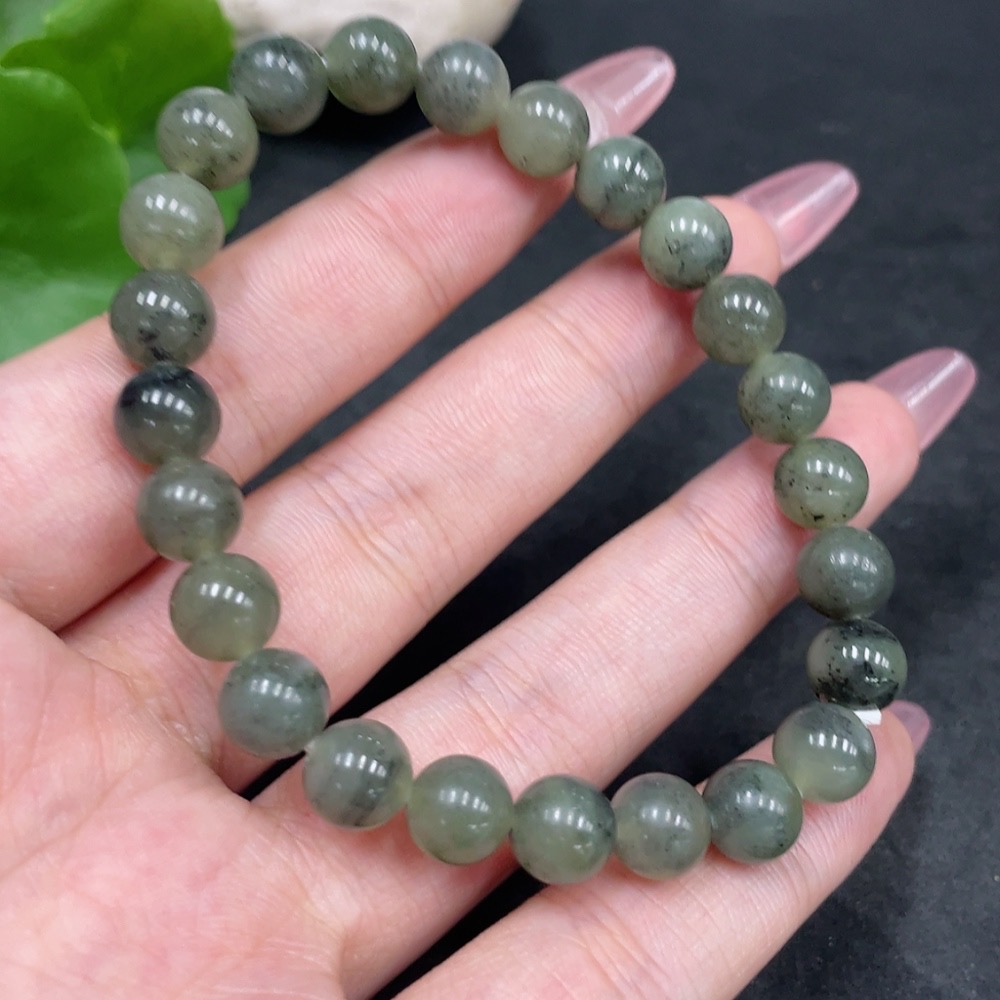 H33898265 Hetian Jade Bracelet Approx.7.7mm Total Weight Approx.18.6g