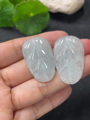 F36327221 翡翠挂件叶子 一手走