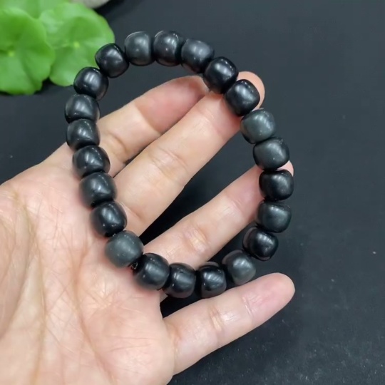 H32813249 Hetian Jade Bracelet, Approx. 9.8mm Beads, Total Weight Approx. 36.9g