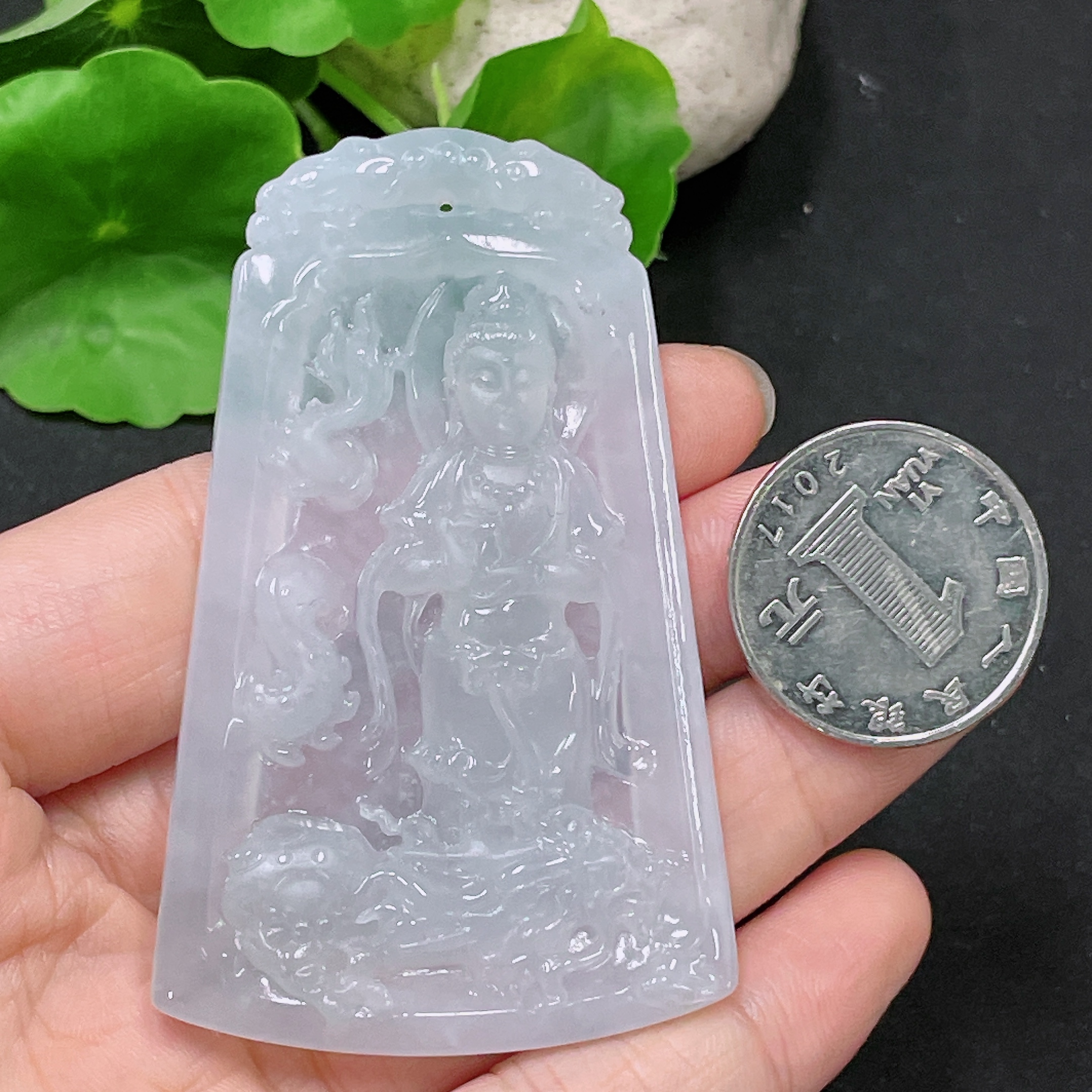 F33943770 Jadeite Guanyin Pendant, Total Weight Approx. 36.7g