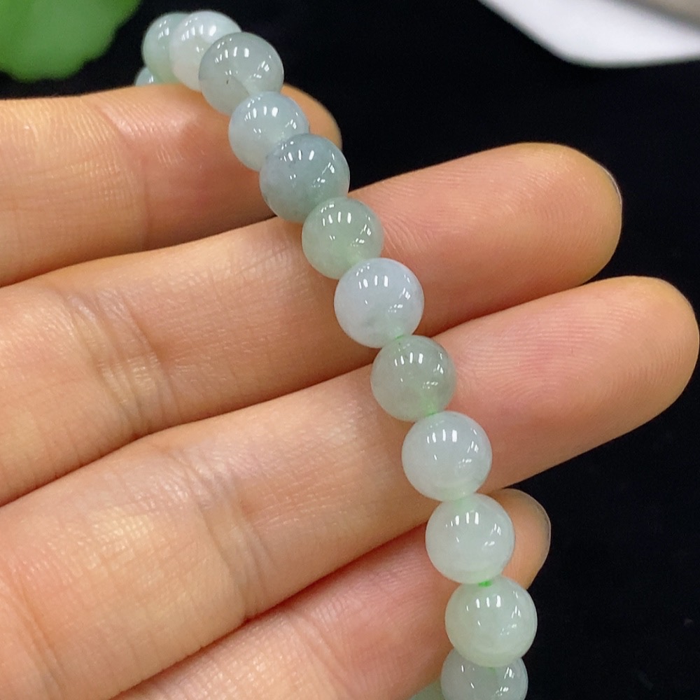 F35094896 Jadeite Bead Bracelet Approx. 6.8mm Total Weight About 15.45g
