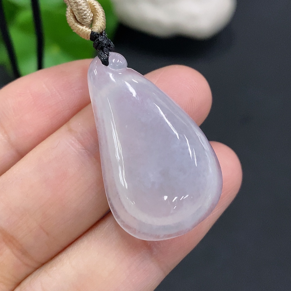 F26036390 Jadeite Auspicious Melody Pendant, total weight including rope approximately 8.3g