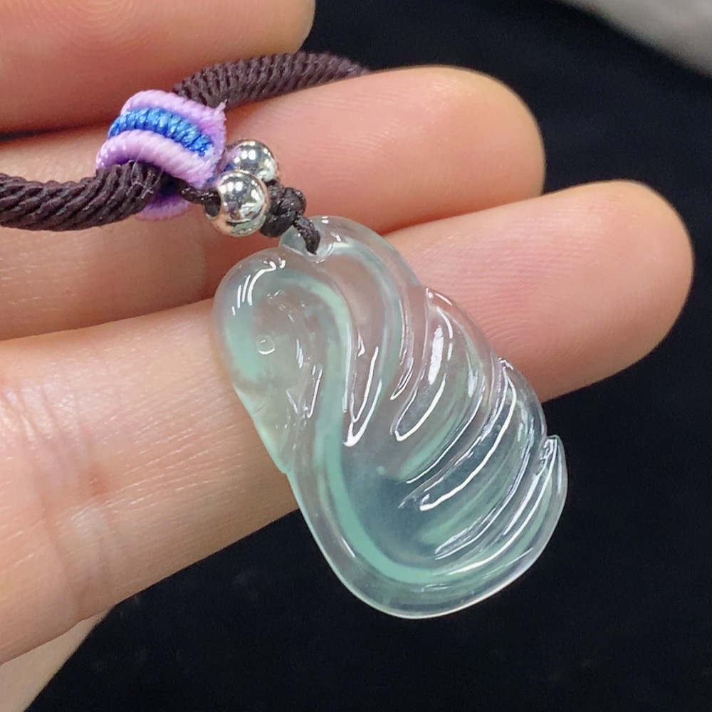 F30530628 Jadeite Swan Pendant Non-Gold Total Weight Approx. 4.17g
