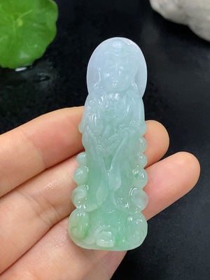 F29363901 Jadeite Rough Guanyin Pendant Total Weight Approx. 23.73g