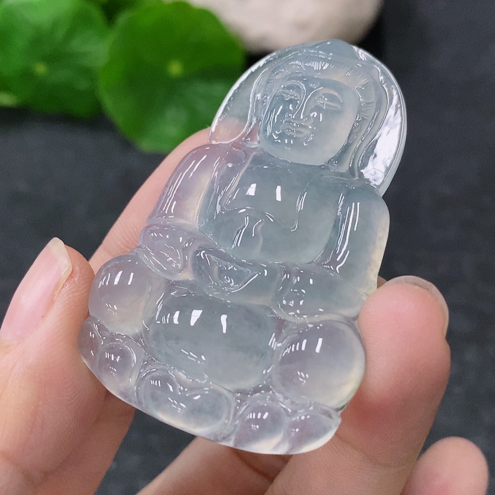 F34954648 Jadeite Pendant Guanyin Total Weight Approx. 15.53g