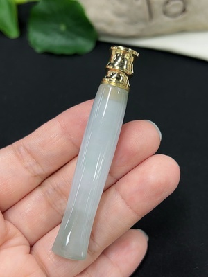 F46547815 翡翠烟杆 非金镶 货品总重约17.14g