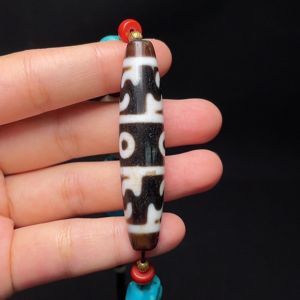 W33937465 Dzi bead pendant, total weight approximately 52.3g, size about 57.9mm