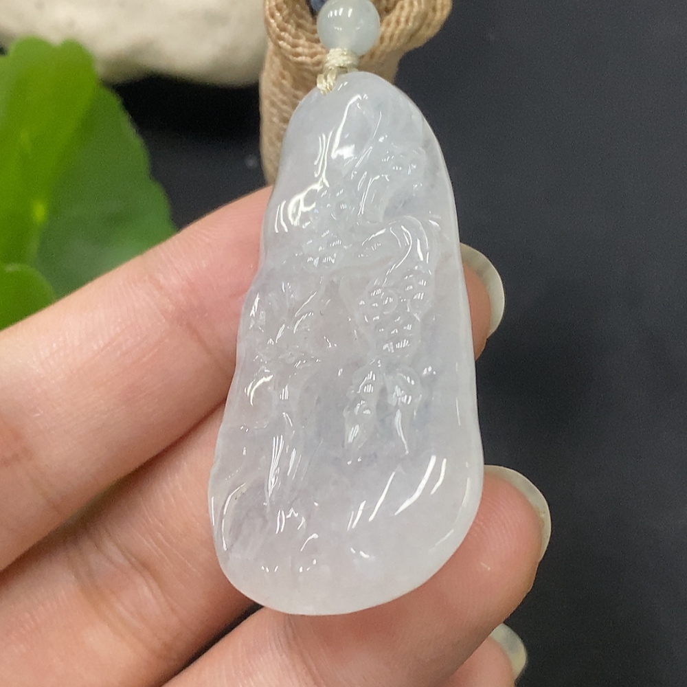 F29394386 Jadeite Pendant with Cord, Total Weight Approx. 19.08g