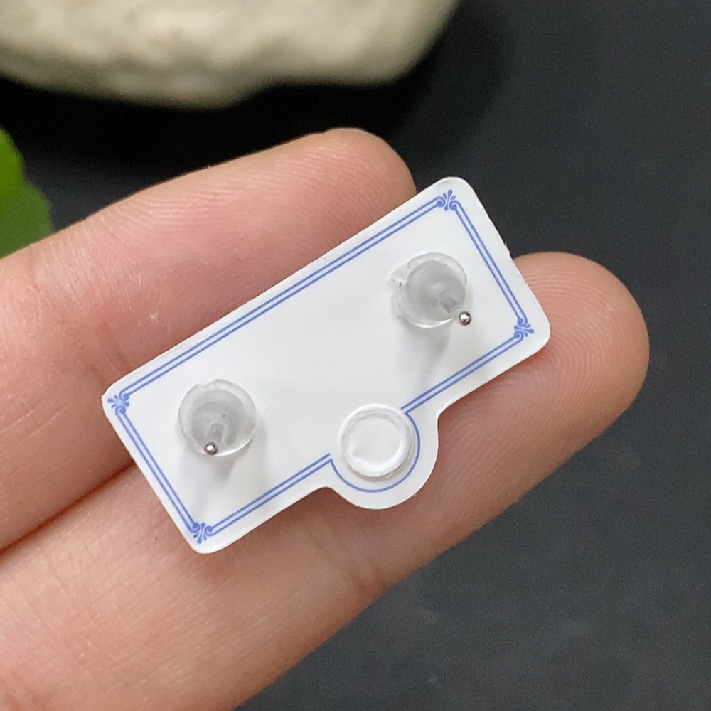 F29322510 Jadeite inlaid earrings, total weight approx. 1.7g (non-gold inlaid)