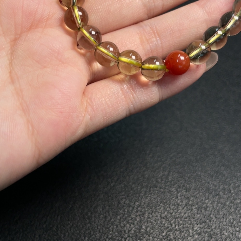 C31576930 Crystal Bracelet, Approx. 8mm Beads, Total Weight Approx. 16.36g, Non-Natural Accent Stones Considered