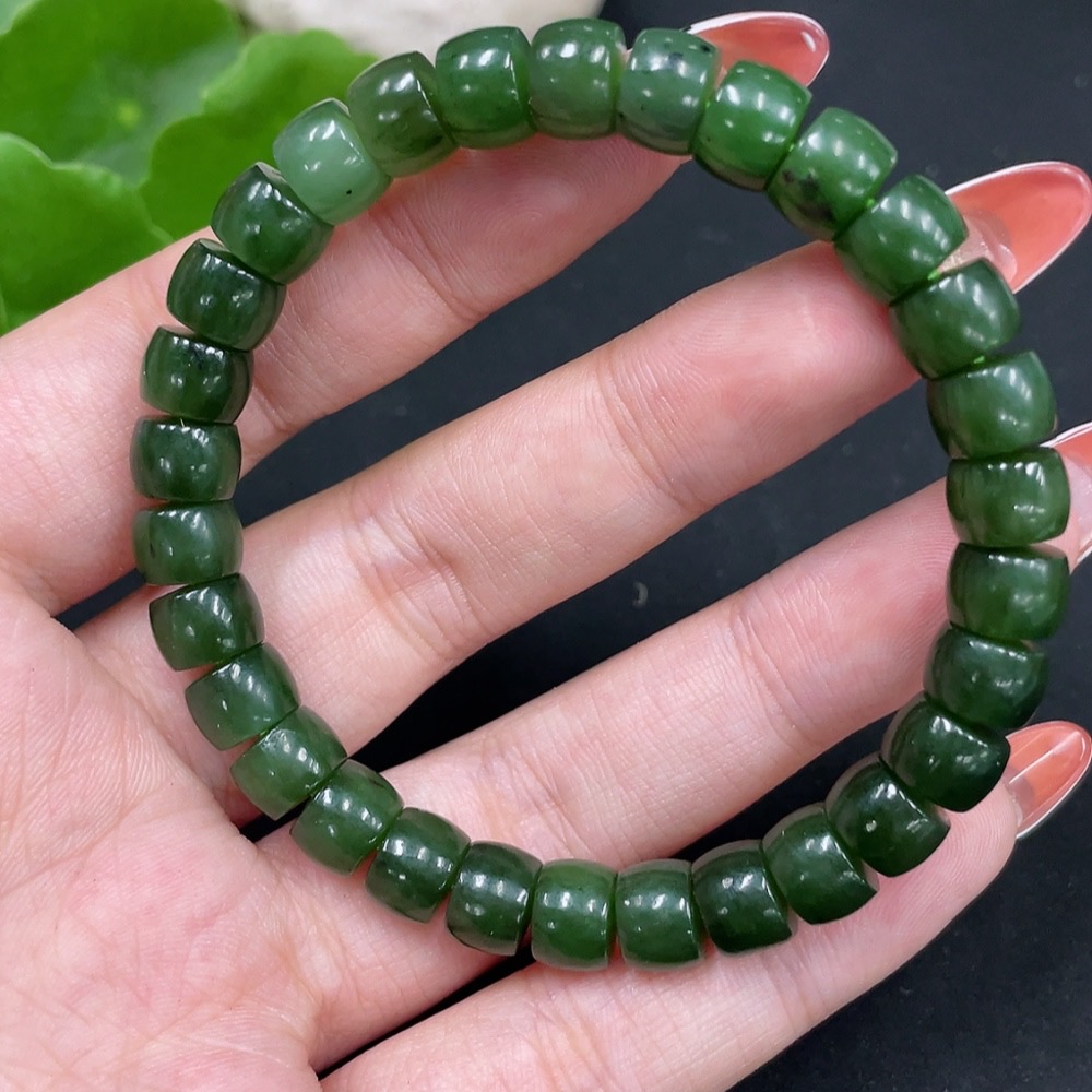 H34027399 Hetian Jade Bracelet Approx. 7.7mm Total Weight About 23.2g