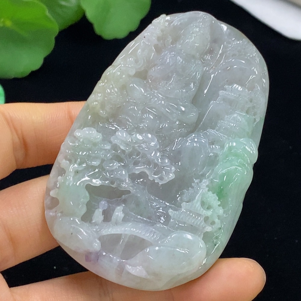 F35136629 Jadeite Guanyin Pendant, Total Weight Approximately 100.8g