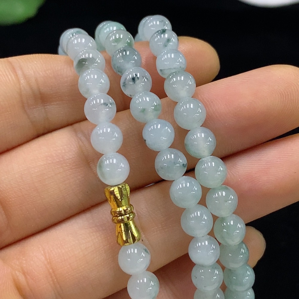 F34947891 Jadeite bead necklace approx. 6mm total weight approx. 40.2g non-gold