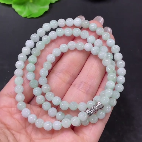 F35138679 Jadeite Bead Necklace Non-Gold Total Weight Approx. 31.23g Size About 5.7mm