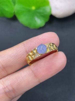 F41934398 翡翠镶嵌戒指 18k 配镶钻石 圈口16 货品总约重2.64g