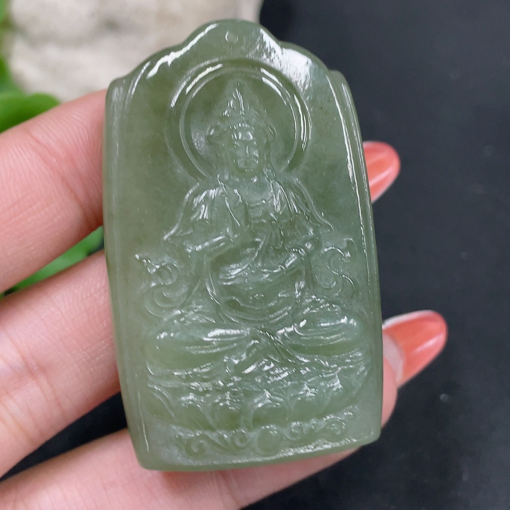 H35083923 Hetian Jade Pendant Guanyin Total Weight Approx. 37.8g