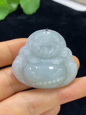 F34974243 Jadeite Buddha Pendant Total Weight Approximately 26.42g (Including Rope Weight)