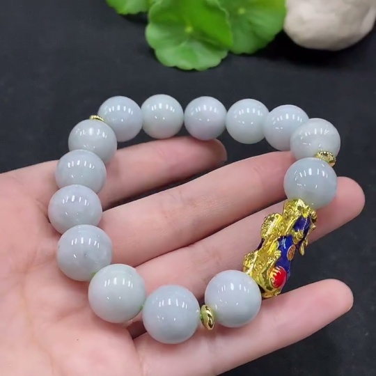 F33946878 Jadeite Bracelet Approx.13.4mm Total Weight Approx.69.56g Non-Gold Inlaid