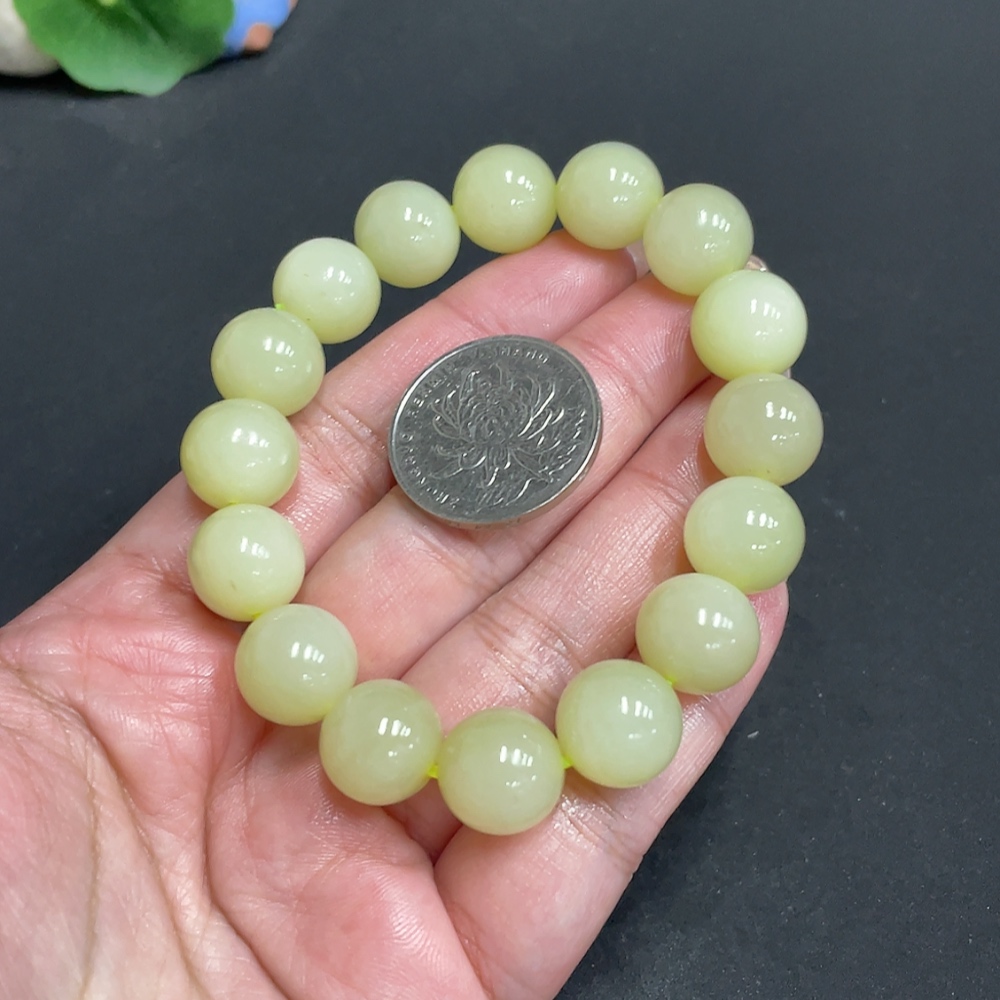 H31676828 Hetian Jade Bracelet, Approx. 12.6mm, Total Weight Approx. 53.6g