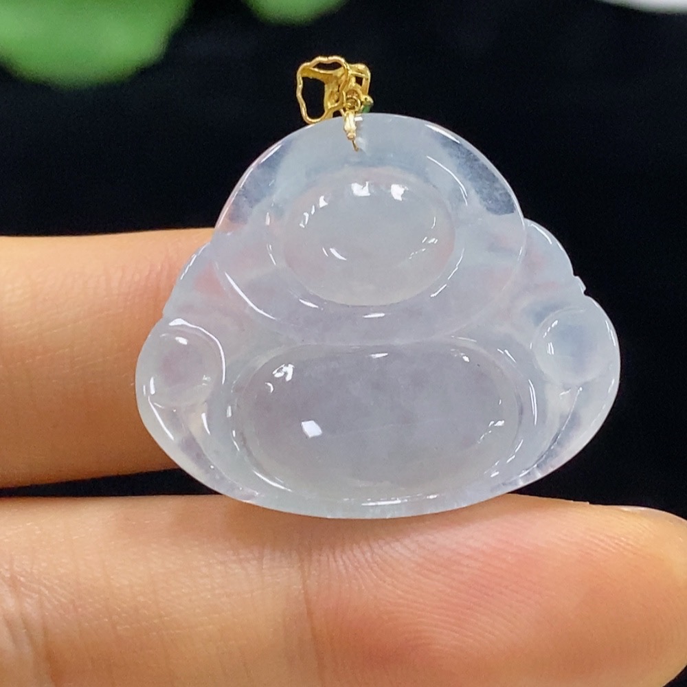 F34024852 Jadeite Buddha Pendant 18k Total Weight Approx. 6.11g