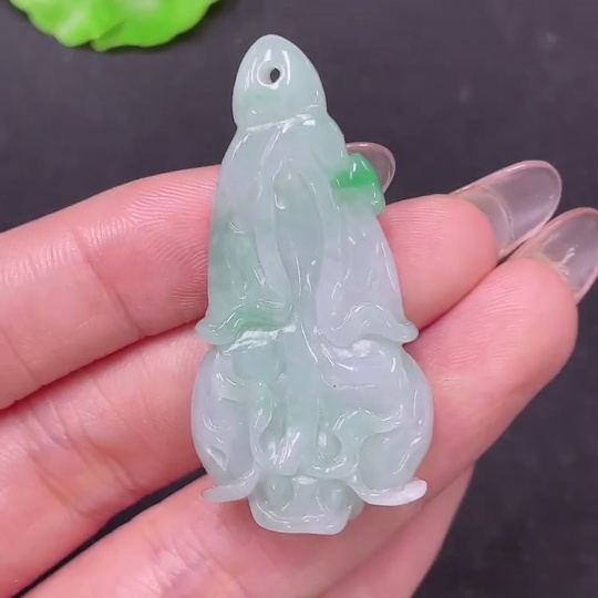 F34064112 Jadeite Pendant Cabbage Total Weight Approx.10.8g