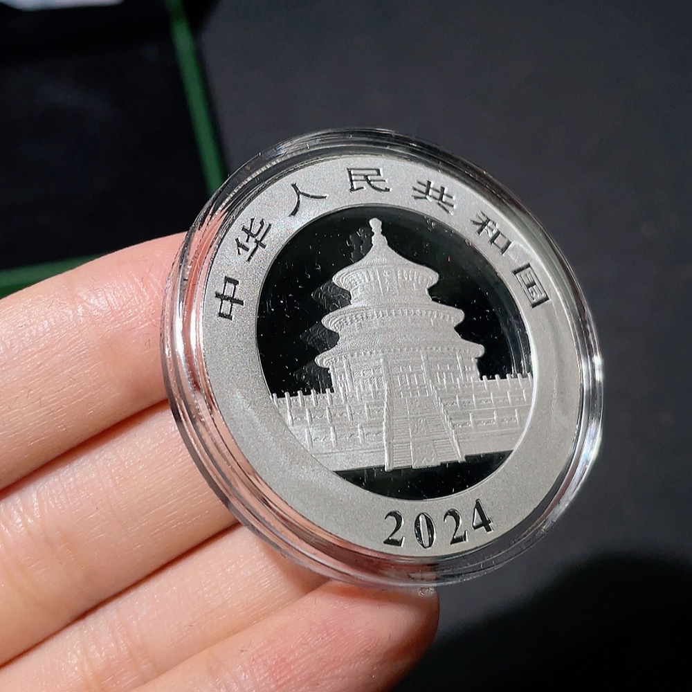 Q34987484 2024 China Panda Silver Coin 30g Pure Silver with Original Certificate and Box