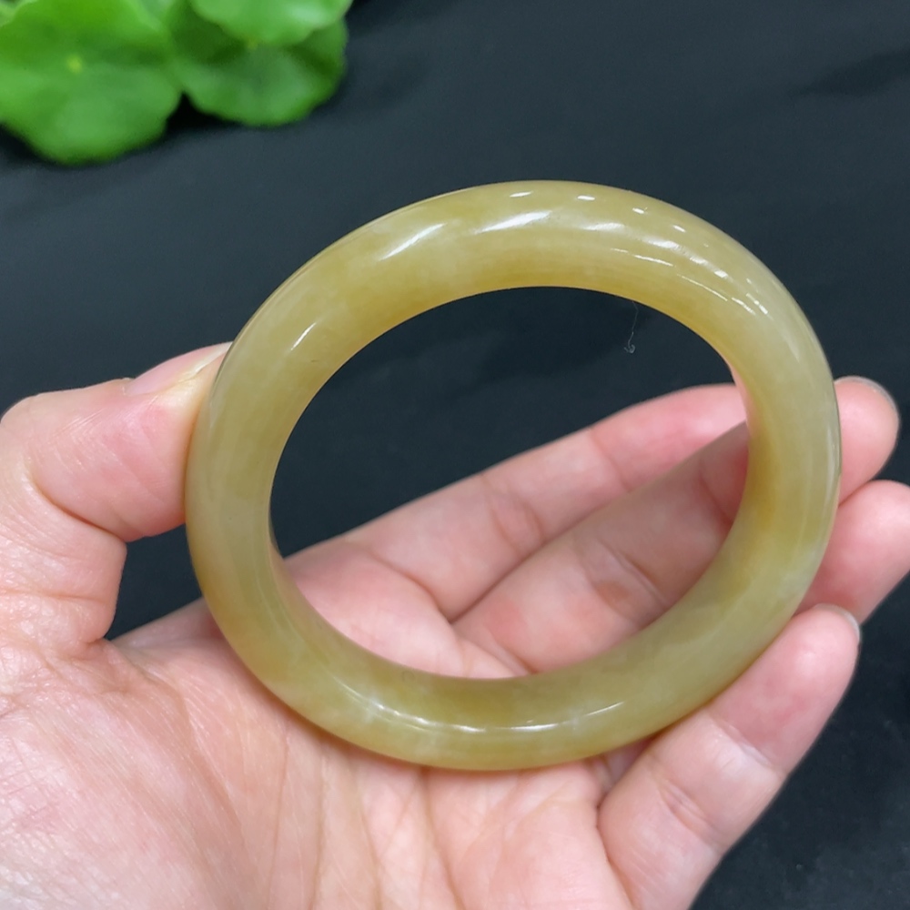 H34071983 Hetian Jade Round Bracelet Size 54.4 Total Weight Approx. 52.8g