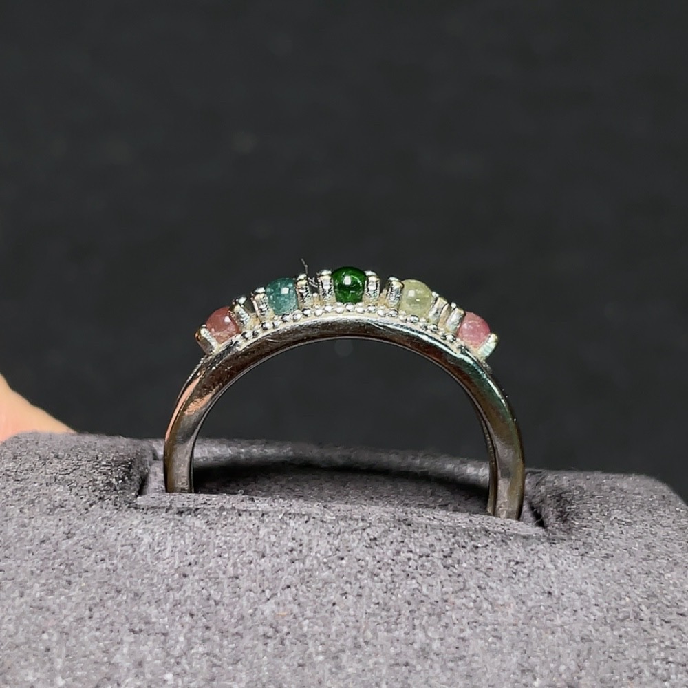 C28218308 Tourmaline Ring Non-gold Setting Adjustable Total Weight Approx. 2.4g