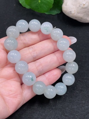 F33899788 Jadeite Bracelet Approx. 12.6mm Beads Total Weight About 53.97g