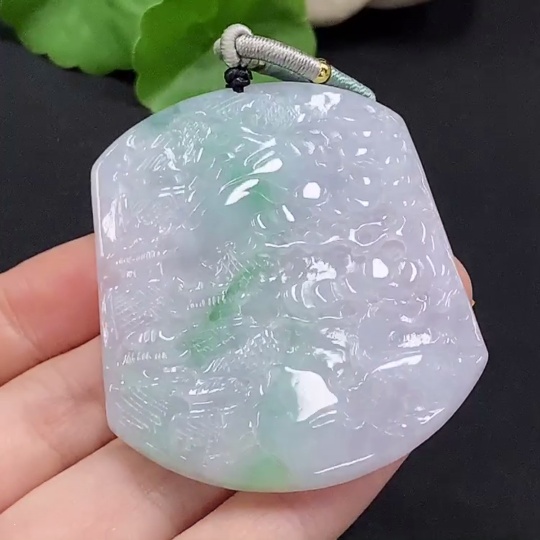 F32787279 Jadeite Pendant Landscape with Cord Total Weight Approx. 35.68g