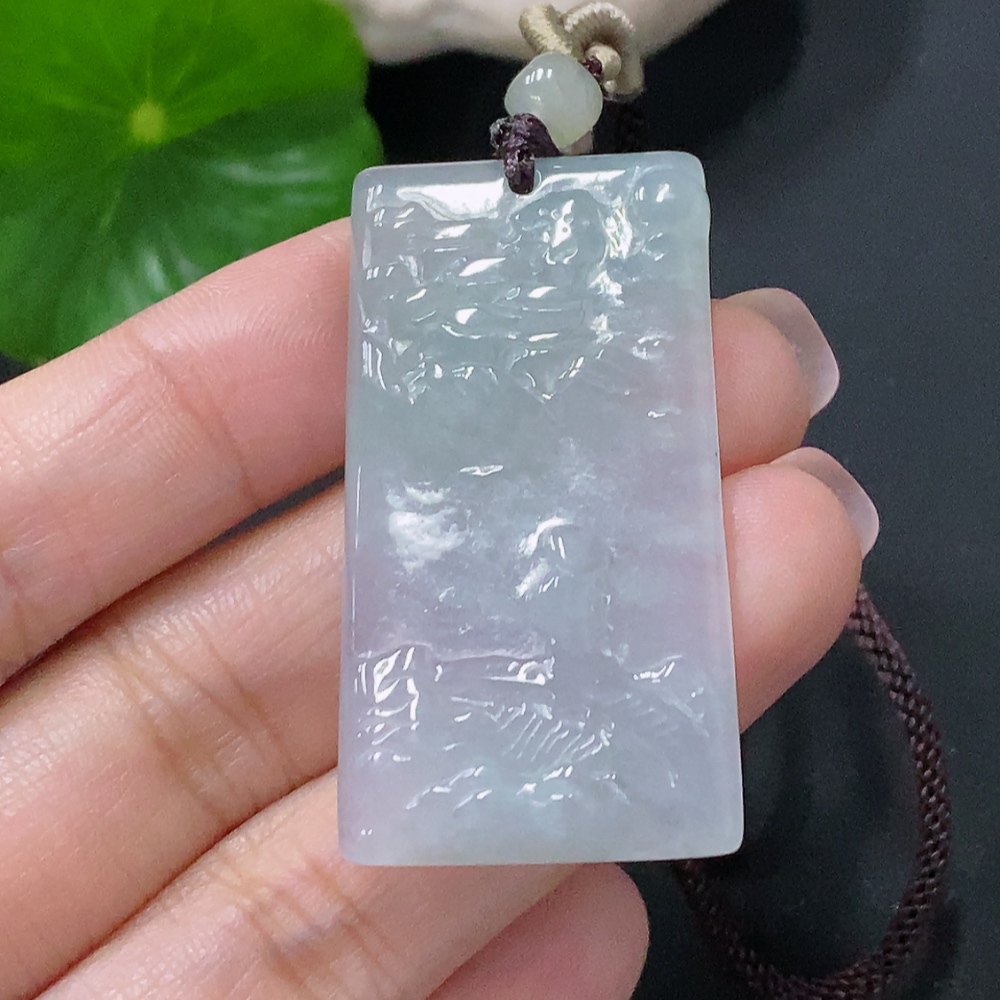 F34076169 Jadeite Pendant Enlightenment Total Weight Approx. 11g (including rope)